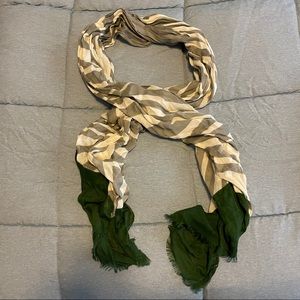 Calvin Klein grey and white striped scarf